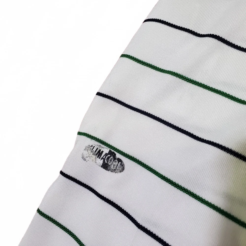 Vintage Adidas Shirt Men White Striped Golf ClimaCool Y2K Classic Polos Shirt XL